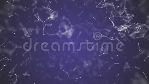 大数据可视化抽象纳米技术蓝色丛背景网状纳米技术全球网络视频的预览图