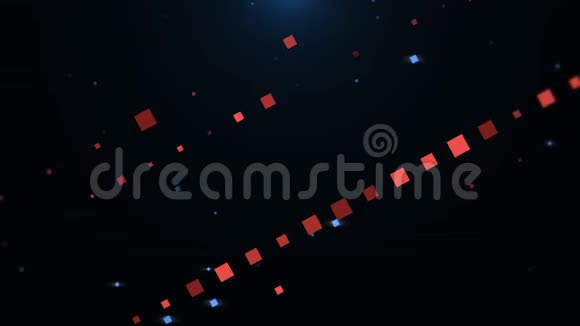 运动红色和蓝色方块抽象背景视频的预览图