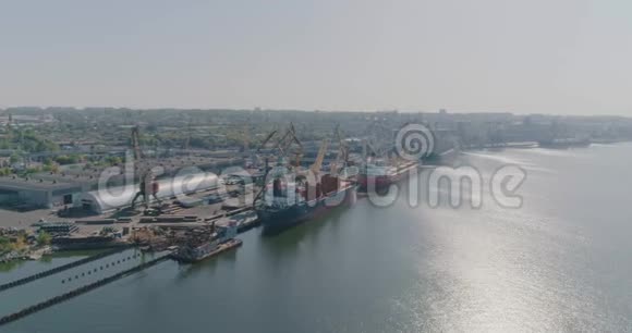 工业海港从空中国际海港总平面图视频的预览图