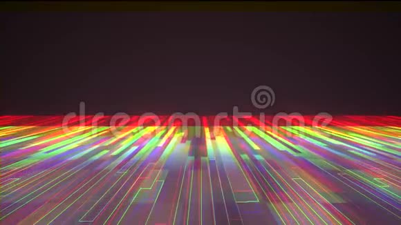 数字平原网络空间色彩分离彩虹网格景观运动图形动画背景新品质技术视频的预览图