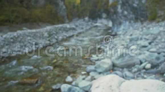 波夫的观点游客在森林中乘山河拍摄风景人拍摄如画的景色盖西视频的预览图