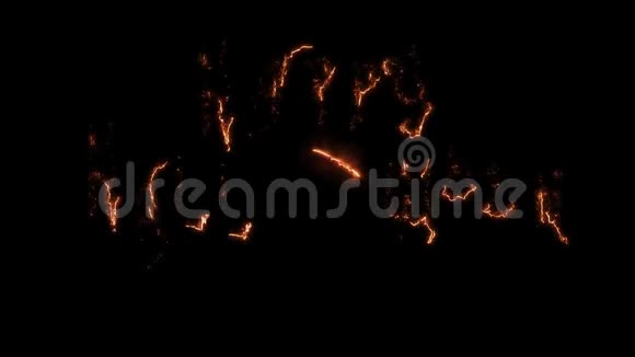 文字快乐字万圣节动画的魔术火线黑色背景视频的预览图