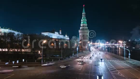 莫斯科的夜景4K时间过去视频的预览图