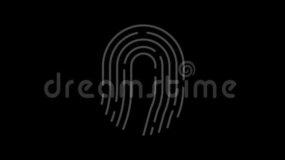 指纹阿尔法哑光动画触摸ID未来的数字处理生物扫描仪的概念安全视频的预览图