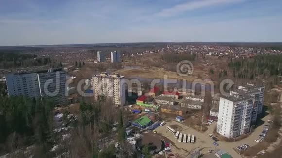 市郊乡镇航拍春景俄罗斯视频的预览图