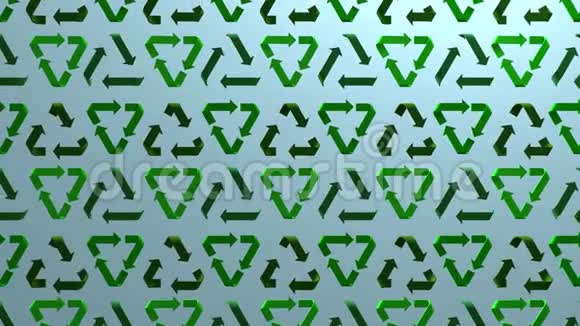 移动回收标志的D3动画背景无缝三维动画循环渲染生态和环境视频的预览图