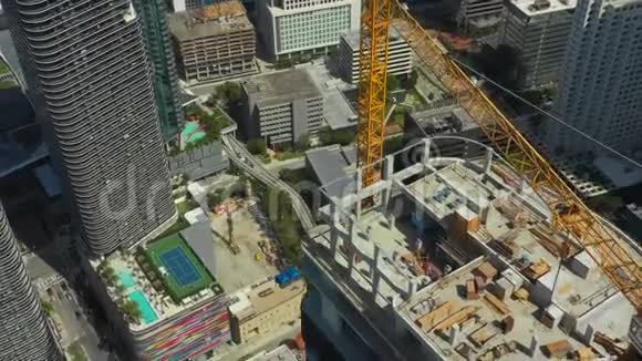 迈阿密佛罗里达州市中心高层建筑空中录像视频的预览图