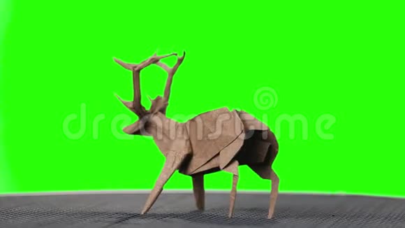 绿屏上的折纸鹿视频的预览图