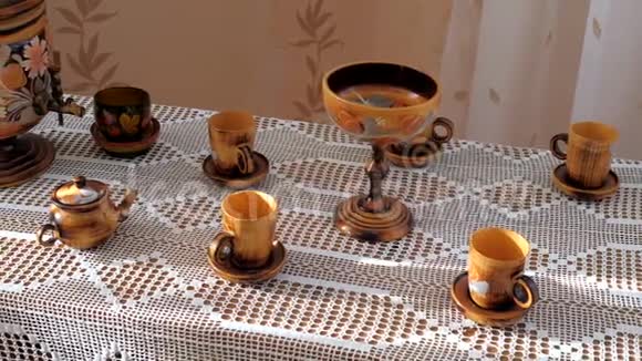萨莫瓦尔木制器皿视频的预览图