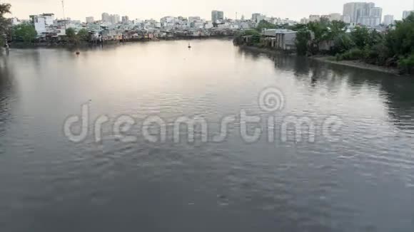 越南有小船的河西贡市视频的预览图