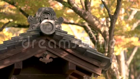日本秋日日本神庙屋顶视频的预览图