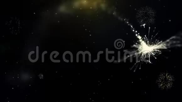 快乐的DiwaliDiya书面黄金粒子爆炸烟花展示视频的预览图