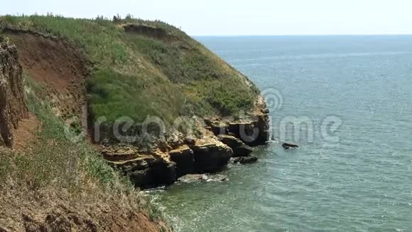 岛陡峭的海岸比雷赞是黑海第聂伯河河口的一个岛屿视频的预览图