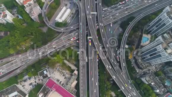 广州市城市与复合型道路立交中国广东空中景观视频的预览图
