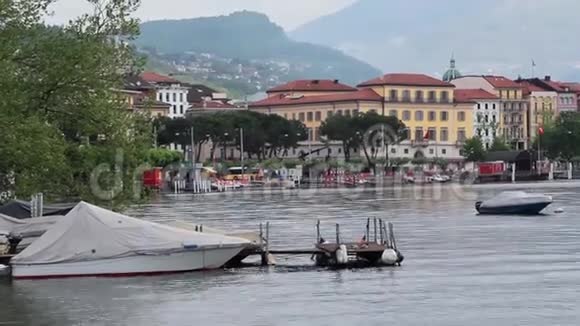 瑞士卢加诺海湾码头视频的预览图