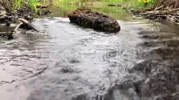 在石头和巨石上翻滚的水流视频的预览图