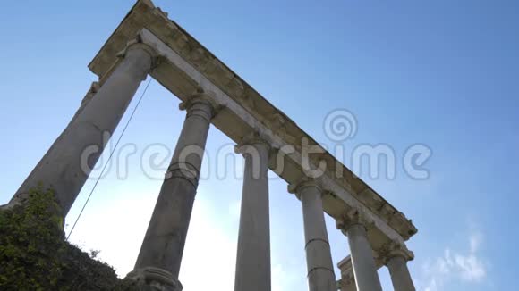 意大利罗马罗马罗马论坛土星殿柱视频的预览图