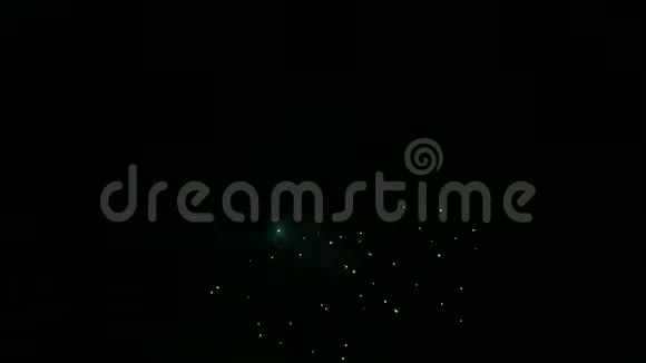 五彩缤纷的节日烟花在黑暗的夜空中时间跨度视频的预览图