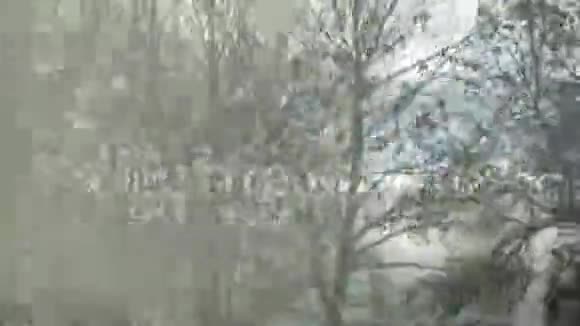从车窗看到模糊的树木视频的预览图