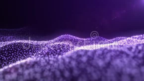 抽象流动的光滑分形波背景与光耀斑像水一样的无缝循环动画视频的预览图