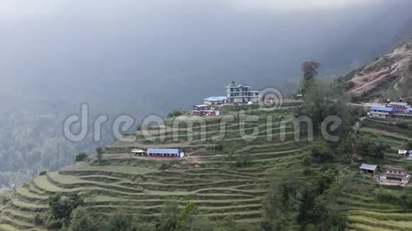 尼泊尔阿那普尔纳村的树无人驾驶飞机飞行视频的预览图