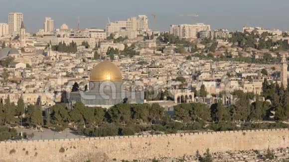 耶路撒冷橄榄山岩石穹顶附近视频的预览图