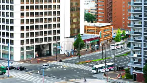 日本福冈中心酒店大楼的鸟瞰图视频的预览图