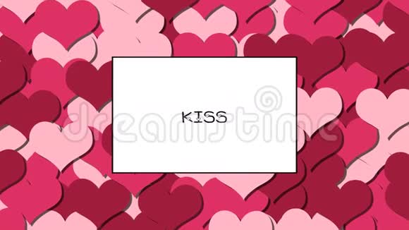 以樱桃红心为背景的KISS爱情卡放大视频的预览图