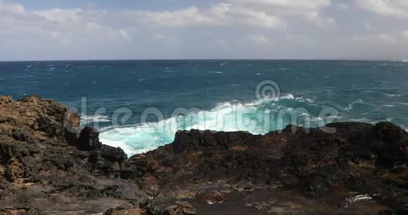 毛伊岛北部海岸线的吹洞视频的预览图