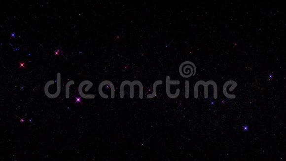 紫色发光星空中星飞运动图形背景视频的预览图