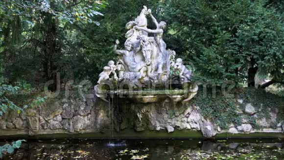 卡尔斯鲁厄市的喷泉浪漫的地方视频的预览图