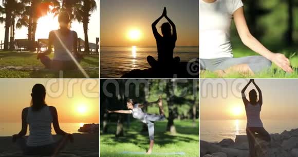 瑜伽套装女人练习瑜伽视频的预览图