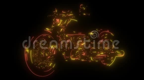 老式斩波器摩托车视频动画激光视频的预览图
