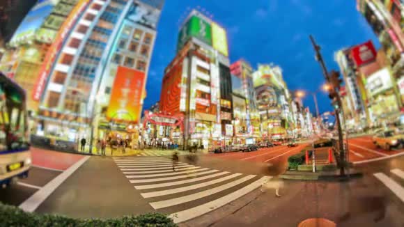 城市行人交通时间过后东京新宿视频的预览图