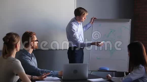 自信的商业教练教练在培训中讲教员视频的预览图