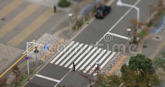 东京阿里亚克市的一条城市街道白天多云倾斜的高角度视频的预览图