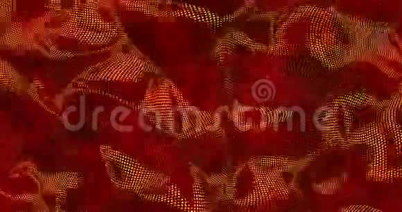 红色闪闪发光的缎子背景魅力缎纹纹理3D渲染循环4k视频的预览图