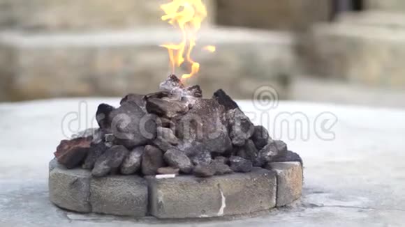 琐罗亚斯德教宗教火神庙燃烧永远的火气体将从地球上熄灭视频的预览图