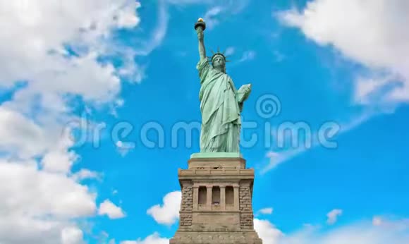 美国自由女神像的时间流逝自由岛雕像时间推移纽约市视频的预览图