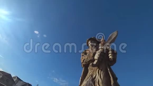 一个背着鹦鹉的海盗纪念碑视频的预览图