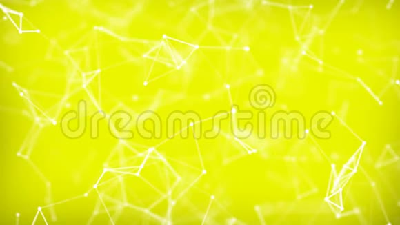 用移动的线条点和三角形抽象出美丽的几何黄色背景视频的预览图