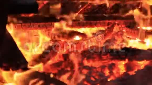 声音一个烧毁的篝火的特写镜头盖伊福克斯的暑假乐趣视频的预览图