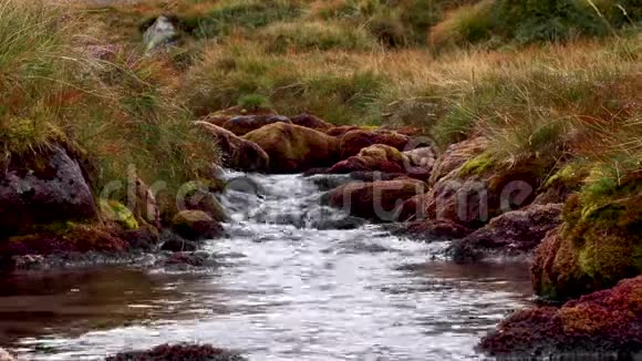 今年8月在苏格兰的凯恩斯国家公园温柔的阿尔特斯奈阿赫达在山脊下面流动视频的预览图