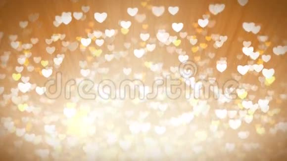金色闪亮的心轻情人节背景视频的预览图