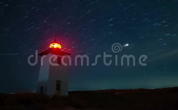麻萨州省城伍德终端灯塔的夜间时间流逝美国视频的预览图