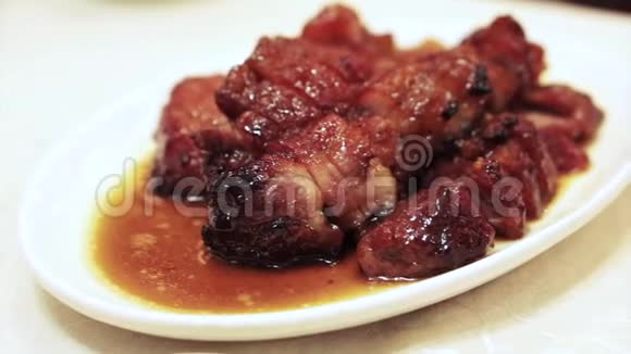 蜂蜜烤肉香港粤菜视频的预览图
