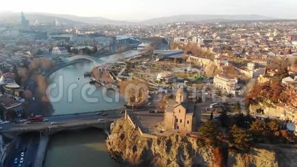 4k全景城市中心格鲁吉亚第比利斯视频的预览图