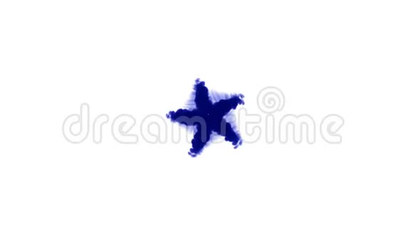 三维渲染蓝色墨水在水中的白色背景与卢马哑光作为阿尔法面具的墨水效果或背景圆形视频的预览图