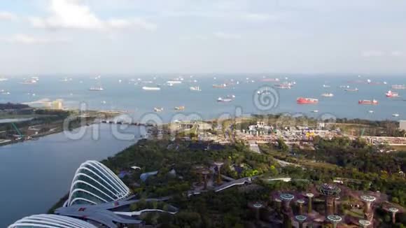 新加坡花园日与港口时间流逝视频的预览图