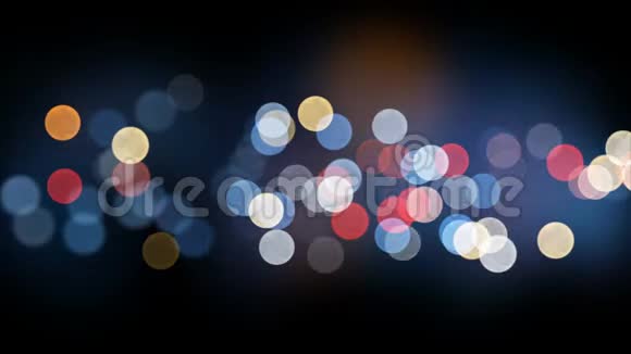 夜城灯火波克美丽的背影无缝加载3d动画的彩色闪烁灯在自由度模糊4k视频的预览图